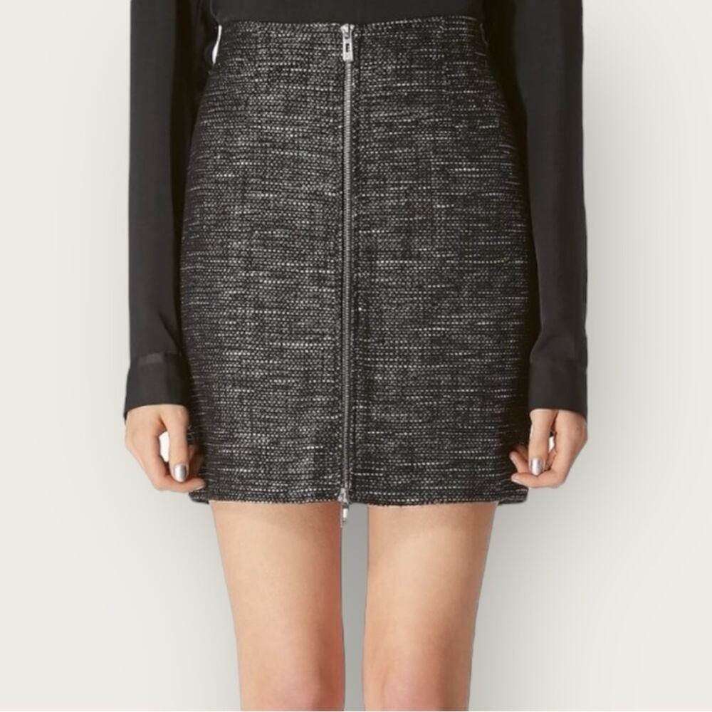 NWT | Avec Les Filles | Tweed Mini Skirt | Black/White | Size 6